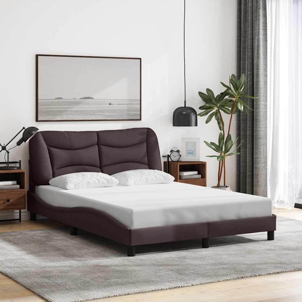 Vidaxl bedframe zonder matras hvar stof donkerbruin 140x190 cm
