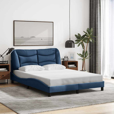Vidaxl bedframe zonder matras hvar stof blauw 140x190 cm