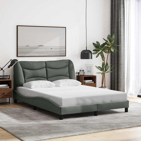 Vidaxl bedframe zonder matras hvar stof donkergrijs 140x200 cm