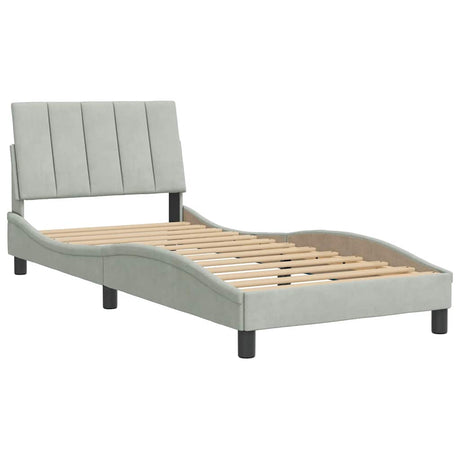 Vidaxl bedframe zonder matras hanko 80x200 cm fluweel lichtgrijs