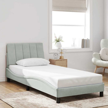 Vidaxl bedframe zonder matras hanko 80x200 cm fluweel lichtgrijs