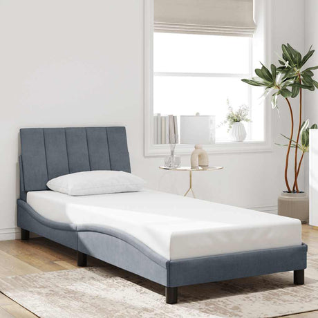 Vidaxl bedframe zonder matras hanko 80x200 cm fluweel donkergrijs