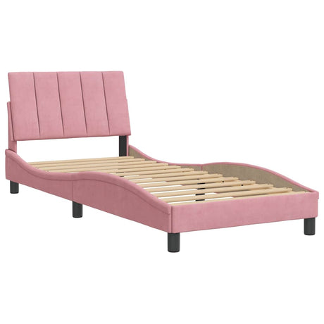 Vidaxl bedframe zonder matras hanko fluweel roze 80x200 cm