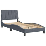 Vidaxl bedframe zonder matras hanko 90x190 cm fluweel donkergrijs