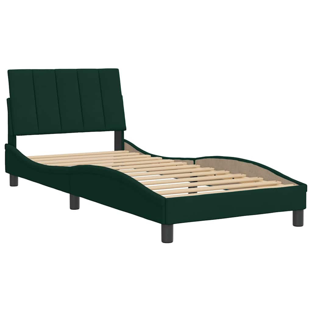 Vidaxl bedframe zonder matras hanko 90x190 cm fluweel donkergroen