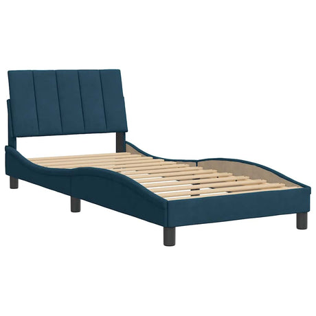 Vidaxl bedframe zonder matras hanko fluweel blauw 90x200 cm