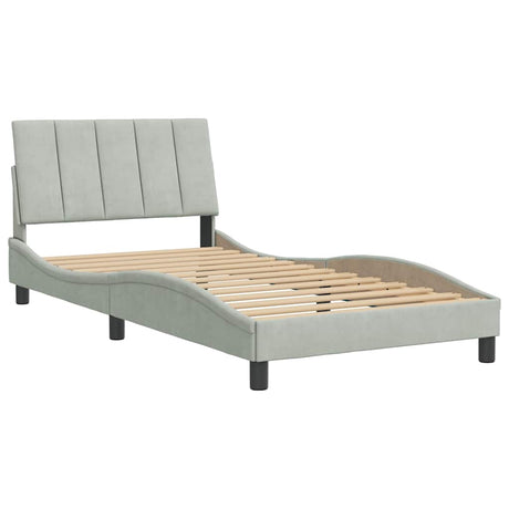 Vidaxl bedframe zonder matras hanko 100x200 cm fluweel lichtgrijs