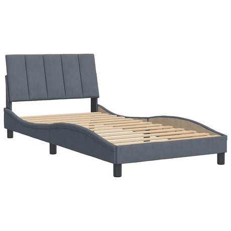 Vidaxl bedframe zonder matras hanko 100x200 cm fluweel donkergrijs