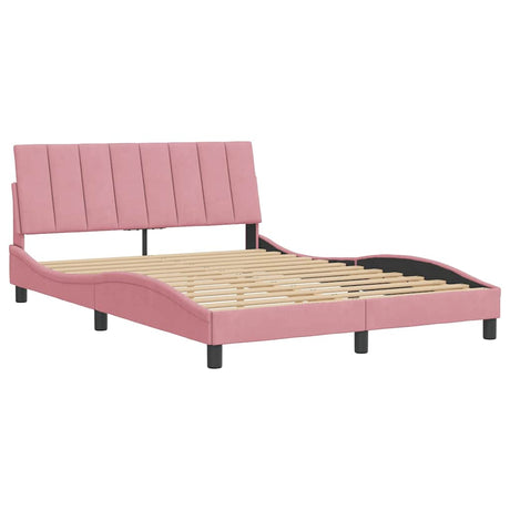 Vidaxl bedframe zonder matras hanko fluweel roze 120x200 cm