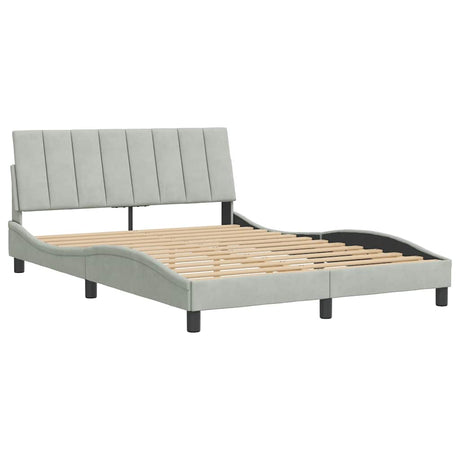 Vidaxl bedframe zonder matras hanko 140x190 cm fluweel lichtgrijs