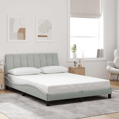 Vidaxl bedframe zonder matras hanko 140x190 cm fluweel lichtgrijs