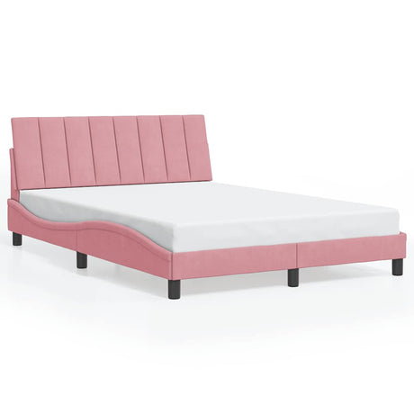 Vidaxl bedframe zonder matras hanko fluweel roze 140x200 cm