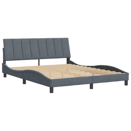 Vidaxl bedframe zonder matras hanko 160x200 cm fluweel donkergrijs