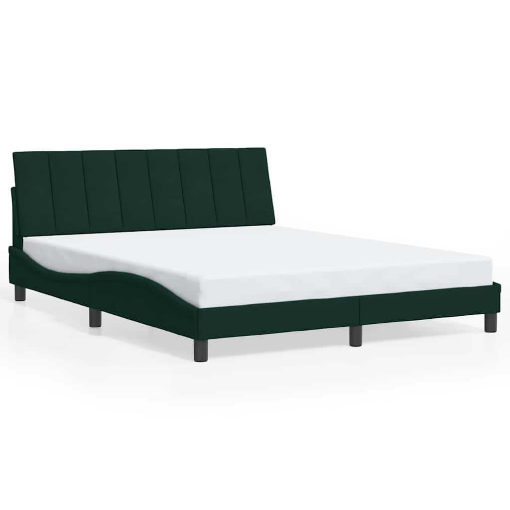 Vidaxl bedframe zonder matras hanko 160x200 cm fluweel donkergroen