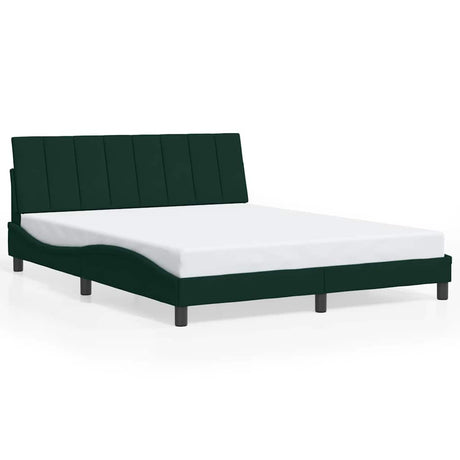 Vidaxl bedframe zonder matras hanko 160x200 cm fluweel donkergroen