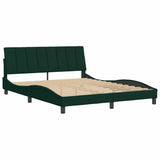 Vidaxl bedframe zonder matras hanko 160x200 cm fluweel donkergroen