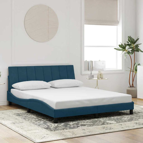 Vidaxl bedframe zonder matras hanko fluweel blauw 160x200 cm