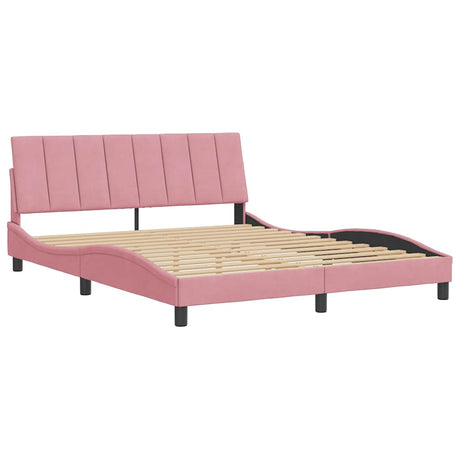 Vidaxl bedframe zonder matras hanko fluweel roze 160x200 cm