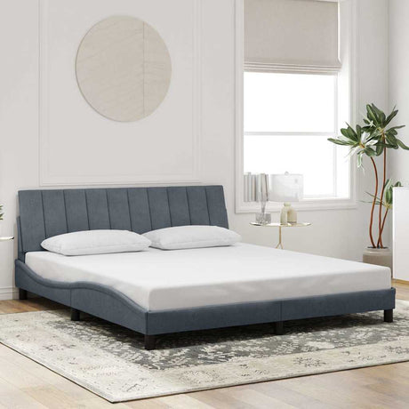 Vidaxl bedframe zonder matras hanko 180x200 cm fluweel donkergrijs