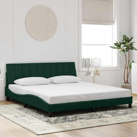 Vidaxl bedframe zonder matras hanko 180x200 cm fluweel donkergroen