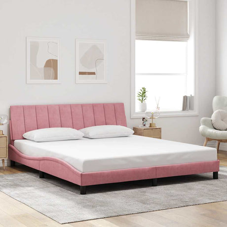 Vidaxl bedframe zonder matras hanko fluweel roze 180x200 cm