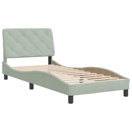 Vidaxl bedframe zonder matras 80x200 cm fluweel lichtgrijs