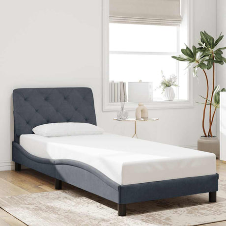 Vidaxl bedframe zonder matras 80x200 cm fluweel donkergrijs