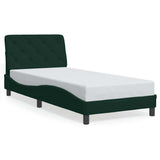 Vidaxl bedframe zonder matras 90x190 cm fluweel donkergroen
