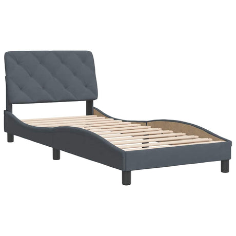 Vidaxl bedframe zonder matras 90x200 cm fluweel donkergrijs