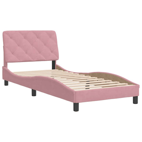 Vidaxl bedframe zonder matras fluweel roze 90x200 cm