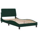 Vidaxl bedframe zonder matras 100x200 cm fluweel donkergroen