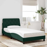 Vidaxl bedframe zonder matras 100x200 cm fluweel donkergroen