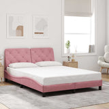Vidaxl bedframe zonder matras fluweel roze 140x190 cm