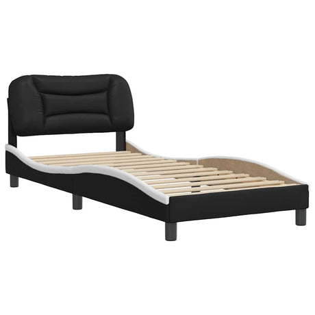 Vidaxl bedframe zonder matras hvar kunstleer zwart en wit 80x200 cm
