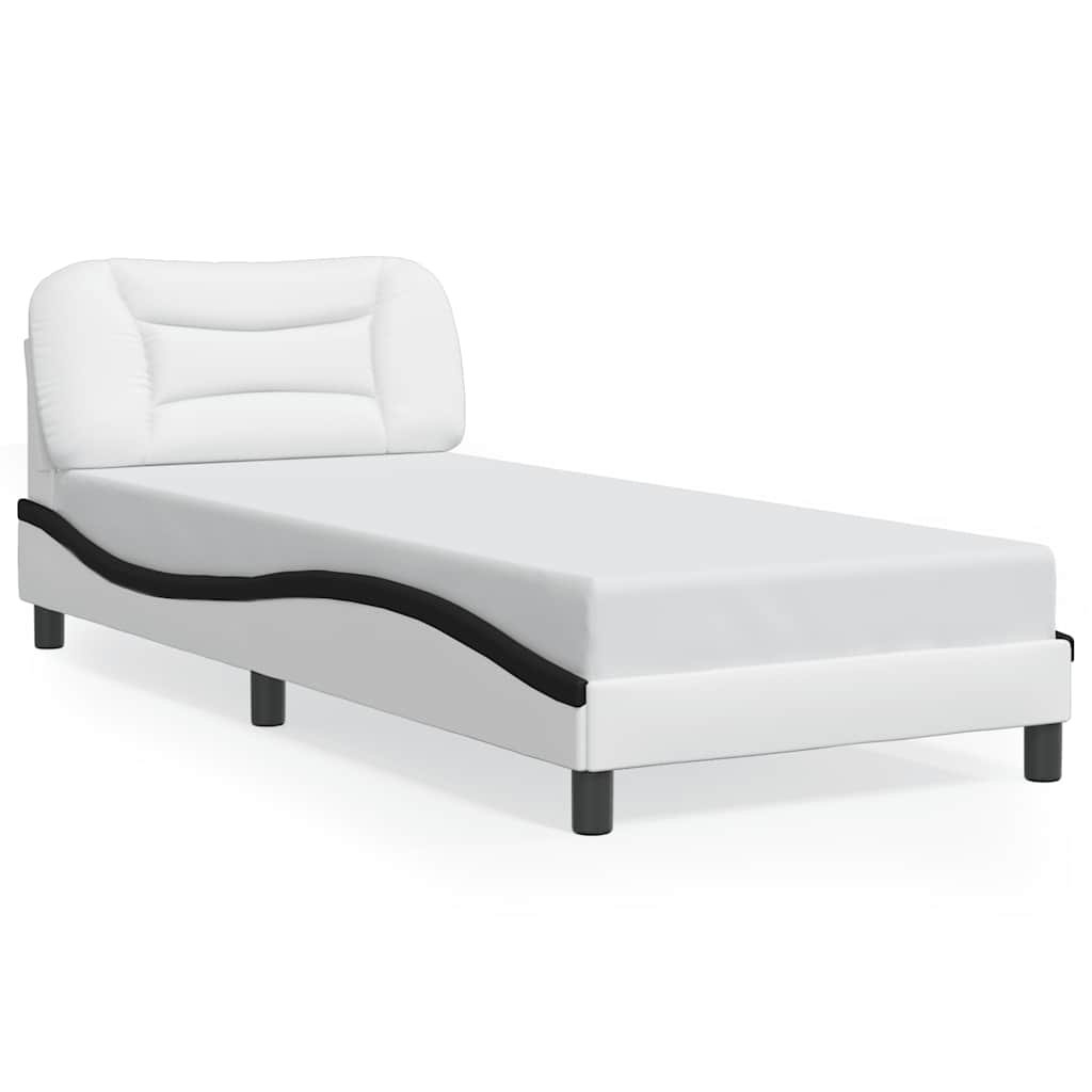 Vidaxl bedframe zonder matras hvar kunstleer zwart en wit 90x190 cm