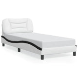 Vidaxl bedframe zonder matras hvar kunstleer zwart en wit 90x190 cm