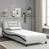 Vidaxl bedframe zonder matras hvar kunstleer zwart en wit 90x190 cm