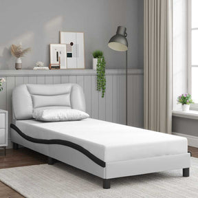 Vidaxl bedframe zonder matras hvar kunstleer zwart en wit 90x190 cm