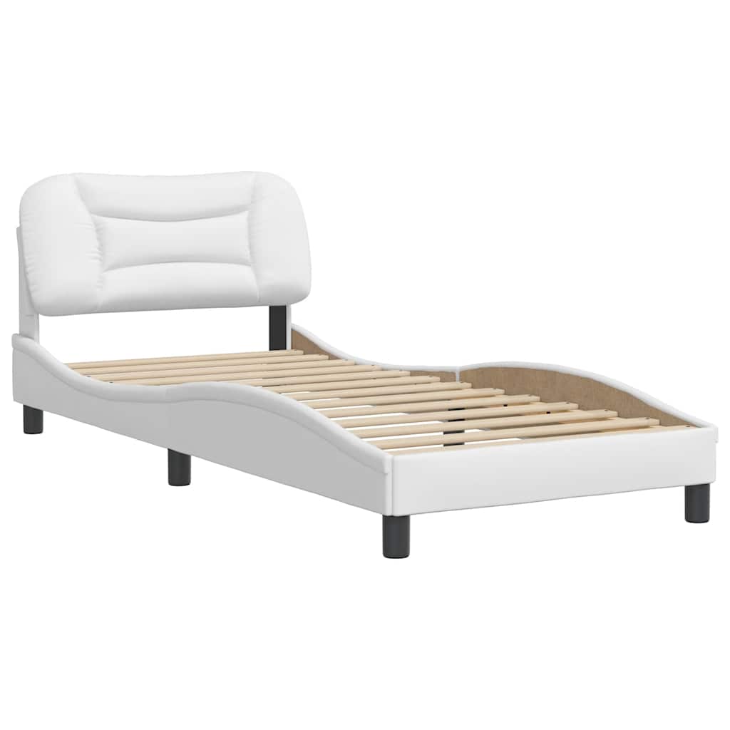 Vidaxl bedframe zonder matras hvar kunstleer wit 90x200 cm