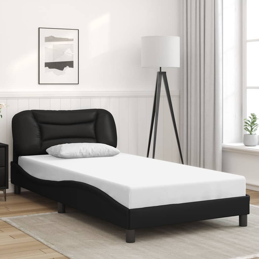 Vidaxl bedframe zonder matras hvar kunstleer zwart 100x200 cm