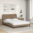 Vidaxl bedframe zonder matras hvar kunstleer cappuccinokleurig 120x200 cm