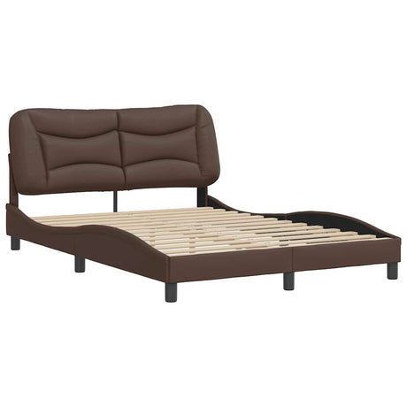 Vidaxl bedframe zonder matras hvar kunstleer bruin 140x190 cm