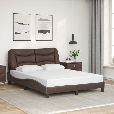 Vidaxl bedframe zonder matras hvar kunstleer bruin 140x190 cm