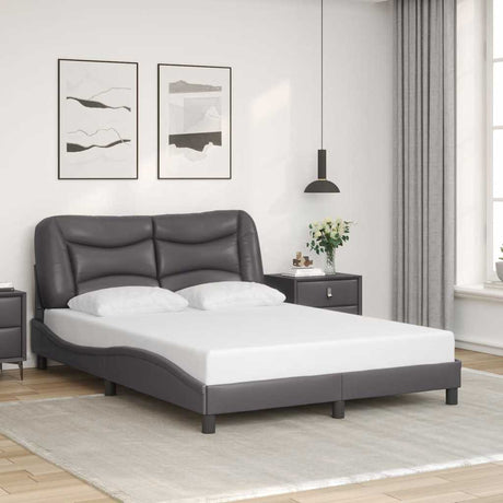Vidaxl bedframe zonder matras hvar kunstleer grijs 140x190 cm