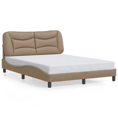 Vidaxl bedframe zonder matras hvar kunstleer cappuccinokleurig 140x200 cm