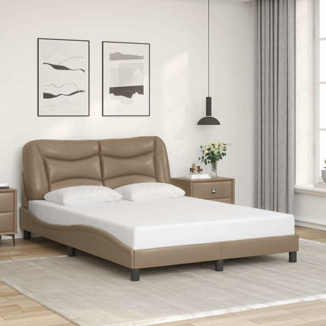 Vidaxl bedframe zonder matras hvar kunstleer cappuccinokleurig 140x200 cm