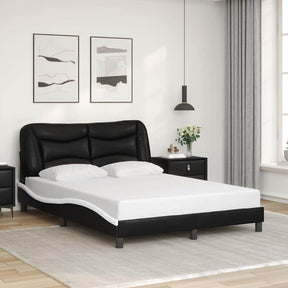 Vidaxl bedframe zonder matras hvar kunstleer zwart en wit 140x200 cm