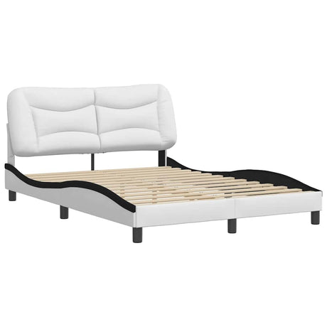Vidaxl bedframe zonder matras hvar kunstleer zwart en wit 140x200 cm