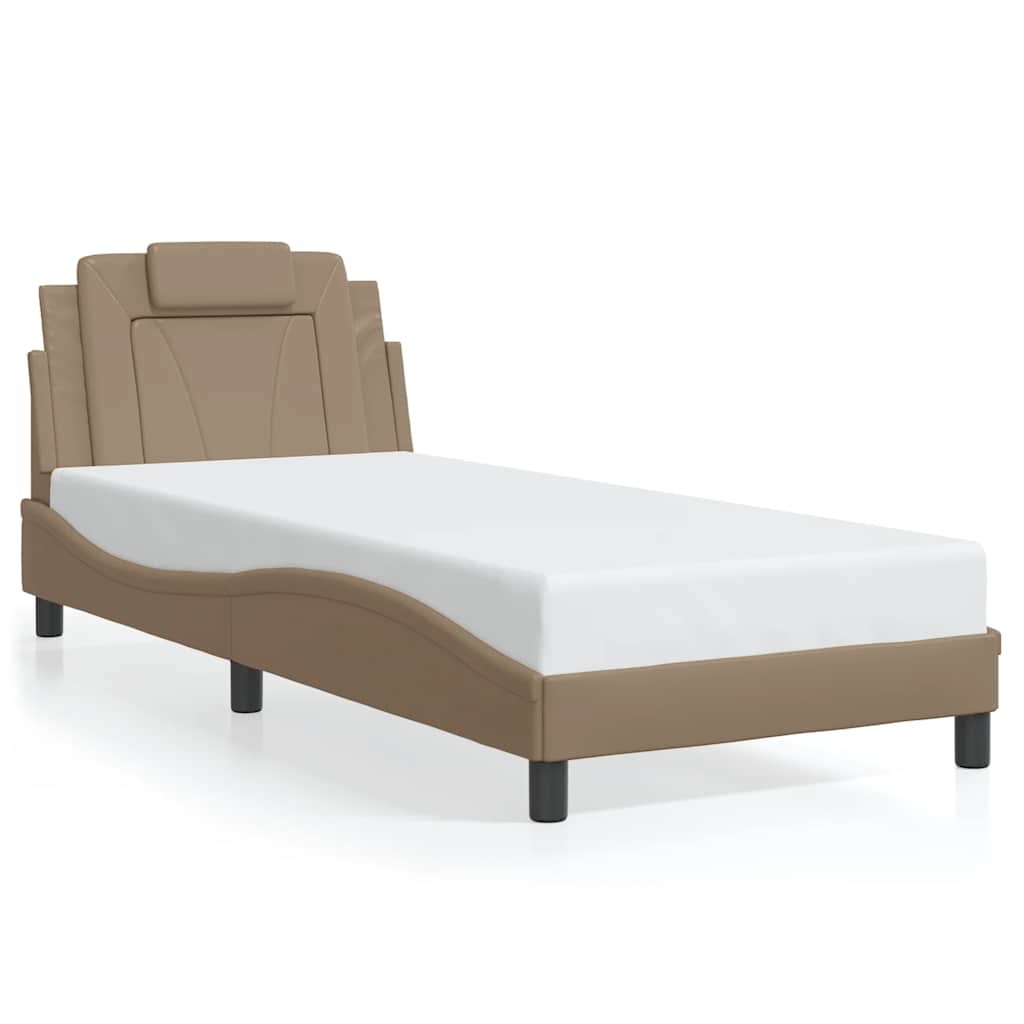 Vidaxl bedframe viana zonder matras kunstleer cappucinnokleurig 80x200 cm