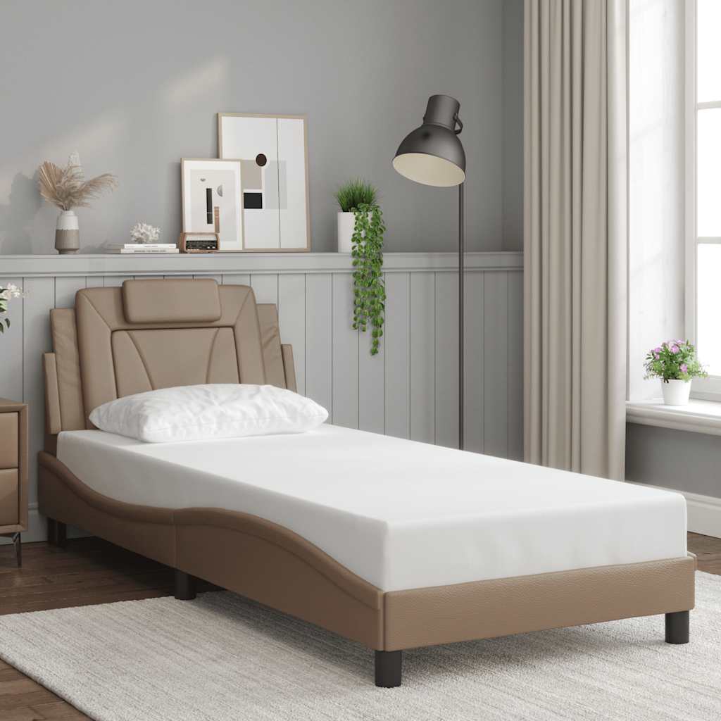 Vidaxl bedframe viana zonder matras kunstleer cappucinnokleurig 80x200 cm